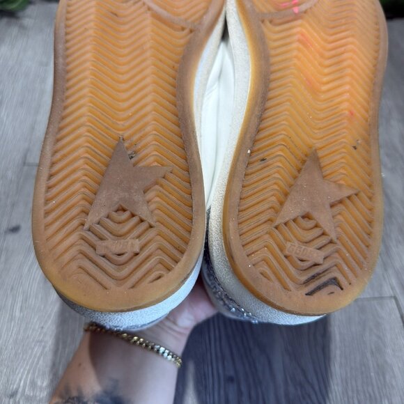 Golden Goose Ballstar Sneakers White Silver Glitter Star Size 39 - Picture 8 of 11
